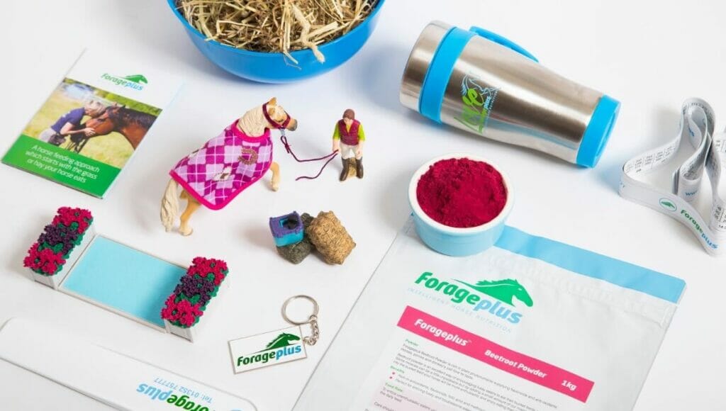 A collection of Forageplus products including beetroot powder