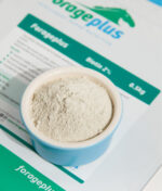 A close up image of biotin for horses in a blue pot