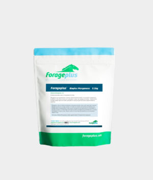 A 0.5kg pouch of manganese for horses on a grey background