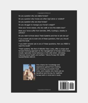 The back cover of the Horse Track Systems book by Amy Dell