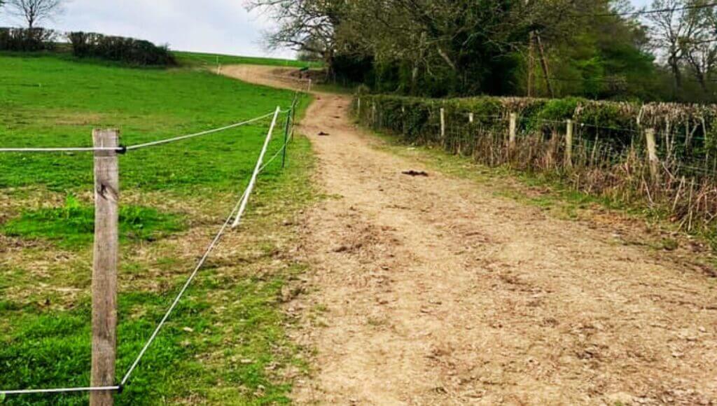 An example of temporary fencing for a horse track system by Sophie Cole, AVL Consult client.